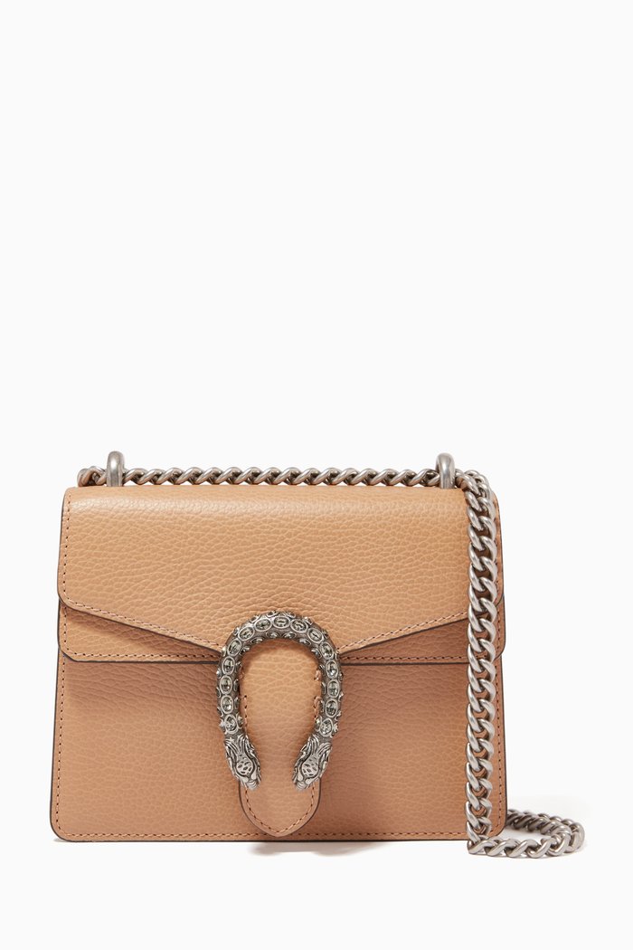 

Dionysus Mini Bag in Leather, Neutral