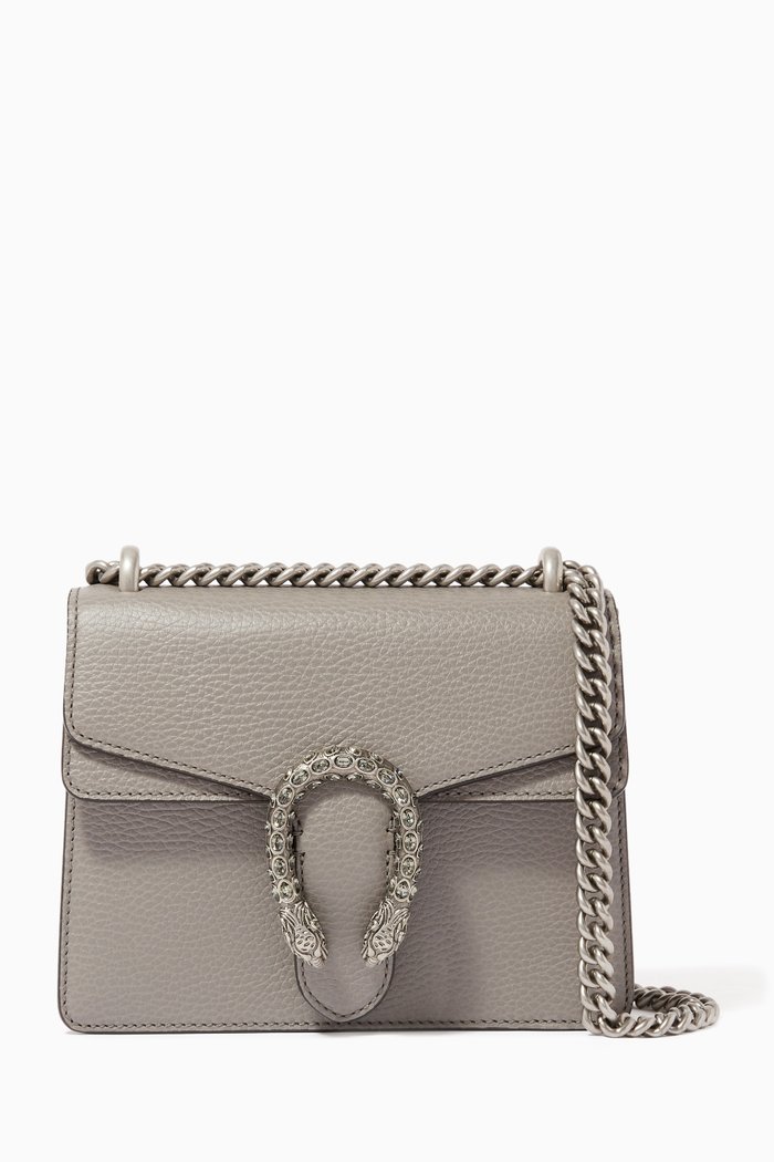 

Mini Dionysus Leather Shoulder Bag, Grey
