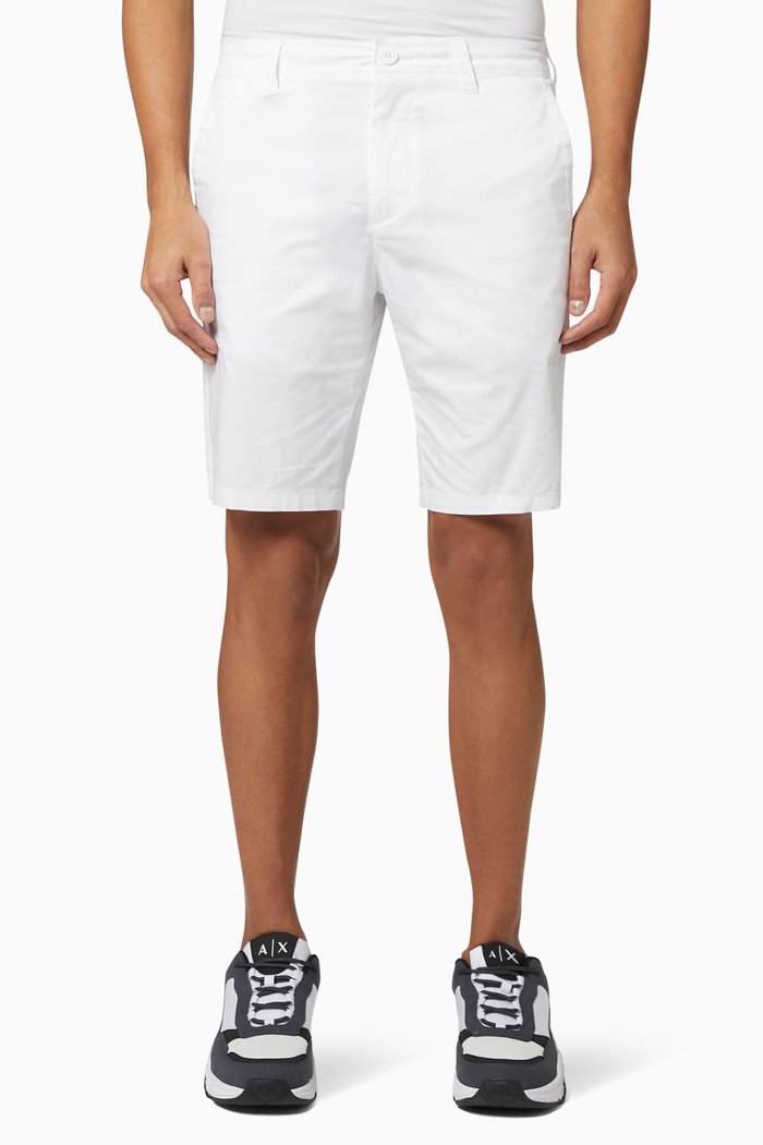 Cotton Chino Shorts, White