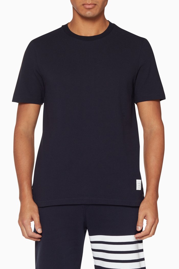 

Navy Cotton Piqué T-Shirt, Blue