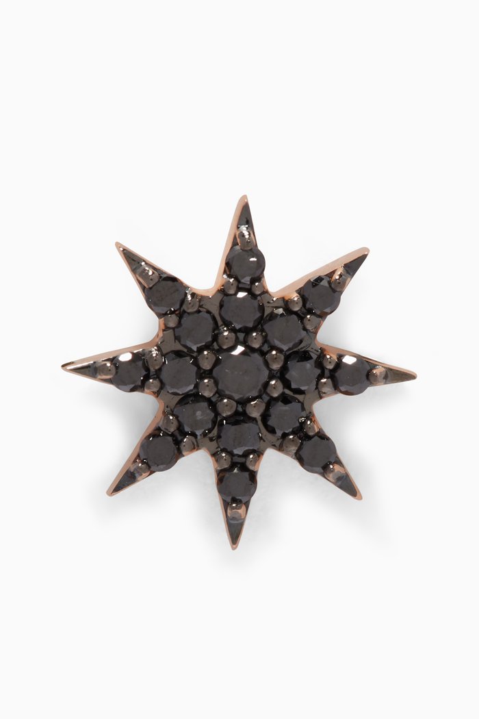 

Rose-Gold Venus Star Black Diamond Earring