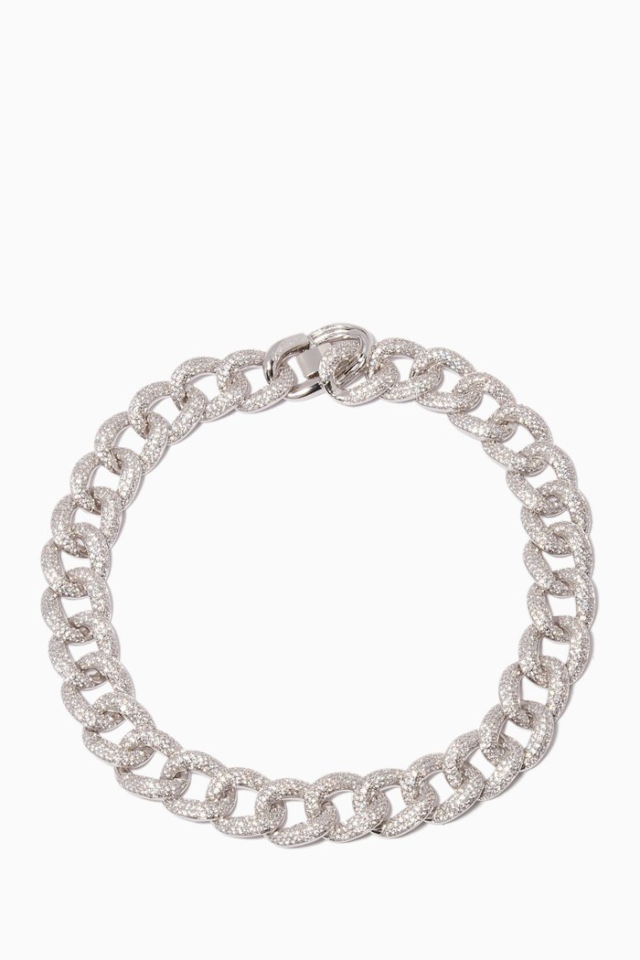 

Silver Armure Pave Curb Collar