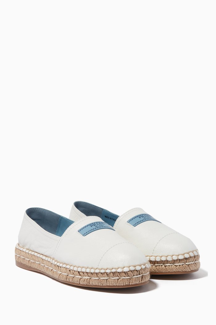 

White Leather Espadrilles