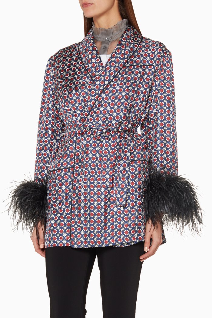 

Multi-Colour Feather Embellished Robe, Multicolour