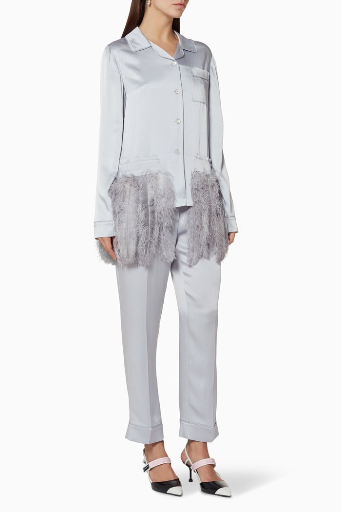 

Grey Pyjama Shirt & Pants Set