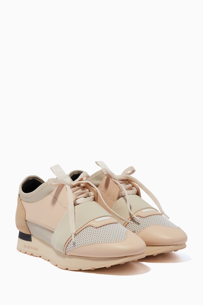 

Cream Race Runner Low-Top Sneakers, Neutral