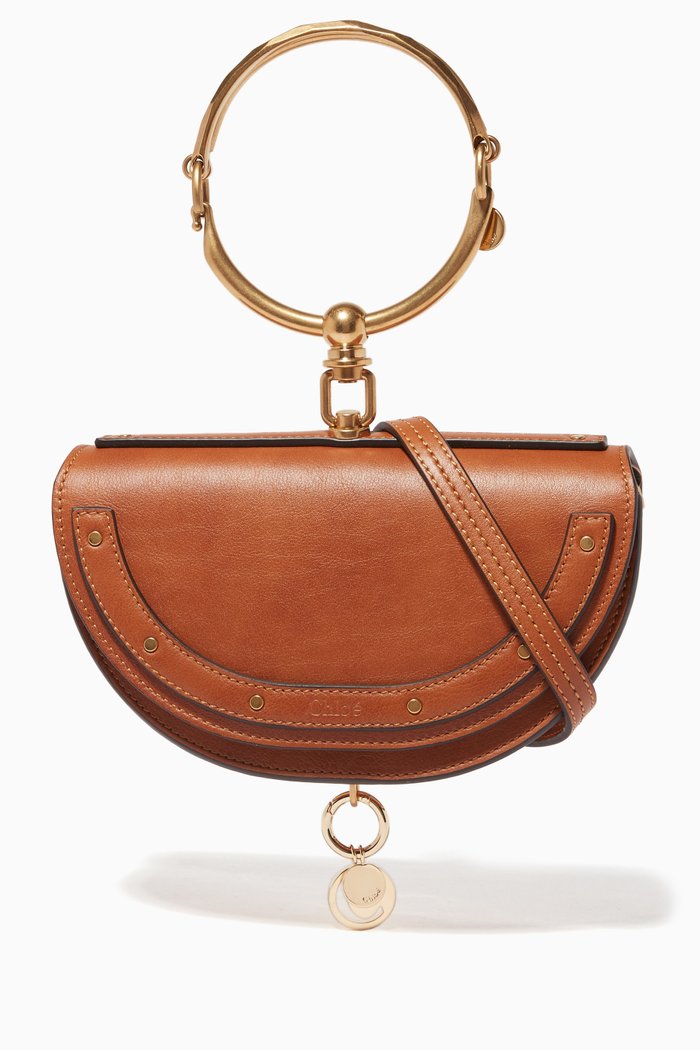 

Nile Minaudière Bag in Calf Leather, Brown