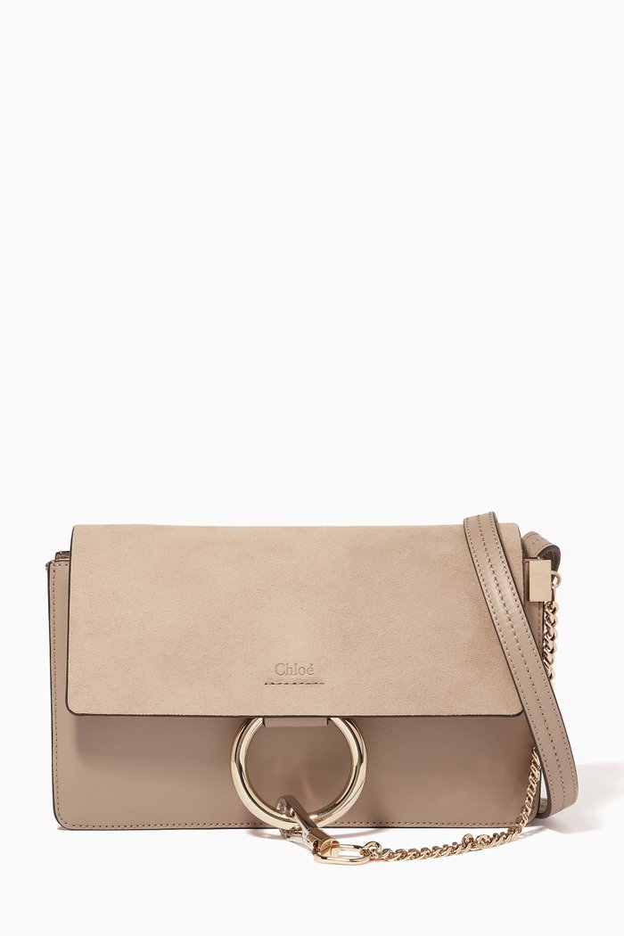 

Motty Grey Small Faye Suede Cross-Body Bag