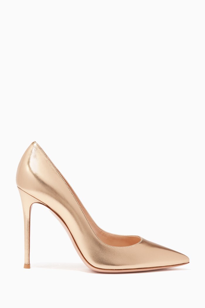 

Gold Metallic-Leather Gianvito Pumps