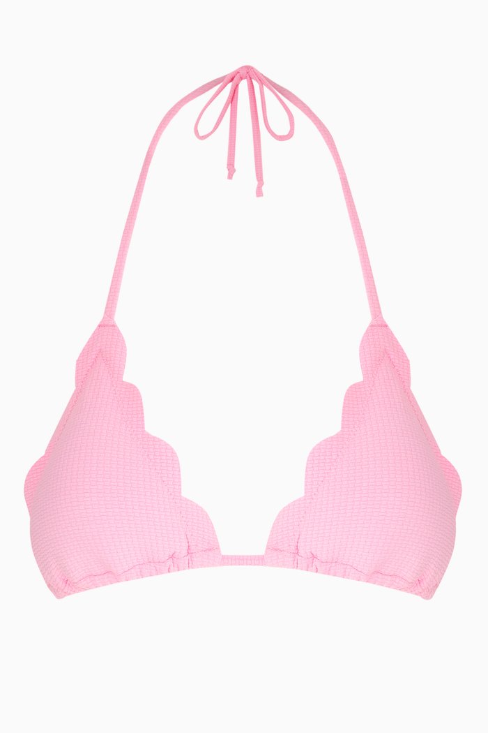 

Broadway Bikini Top in Textured Nylon, Pink
