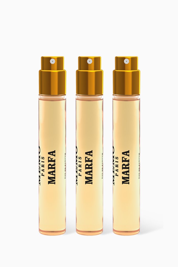 

Marfa Eau de Parfum Travel Spray, 3 x 10ml, Colourless