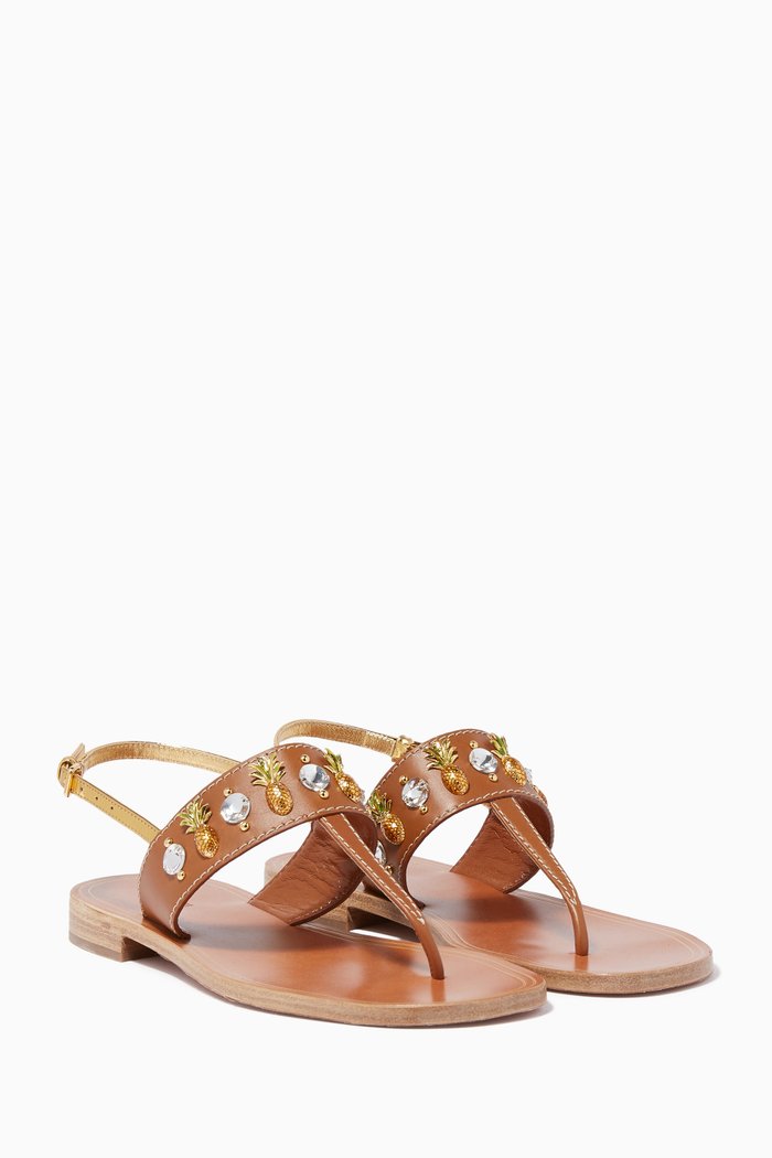 

Brown Crystal-Embellished Sandals