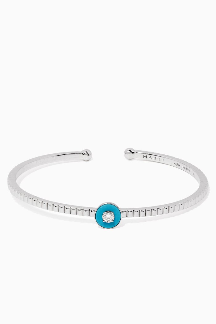 

White-Gold & Diamond Coco Bangle, Silver