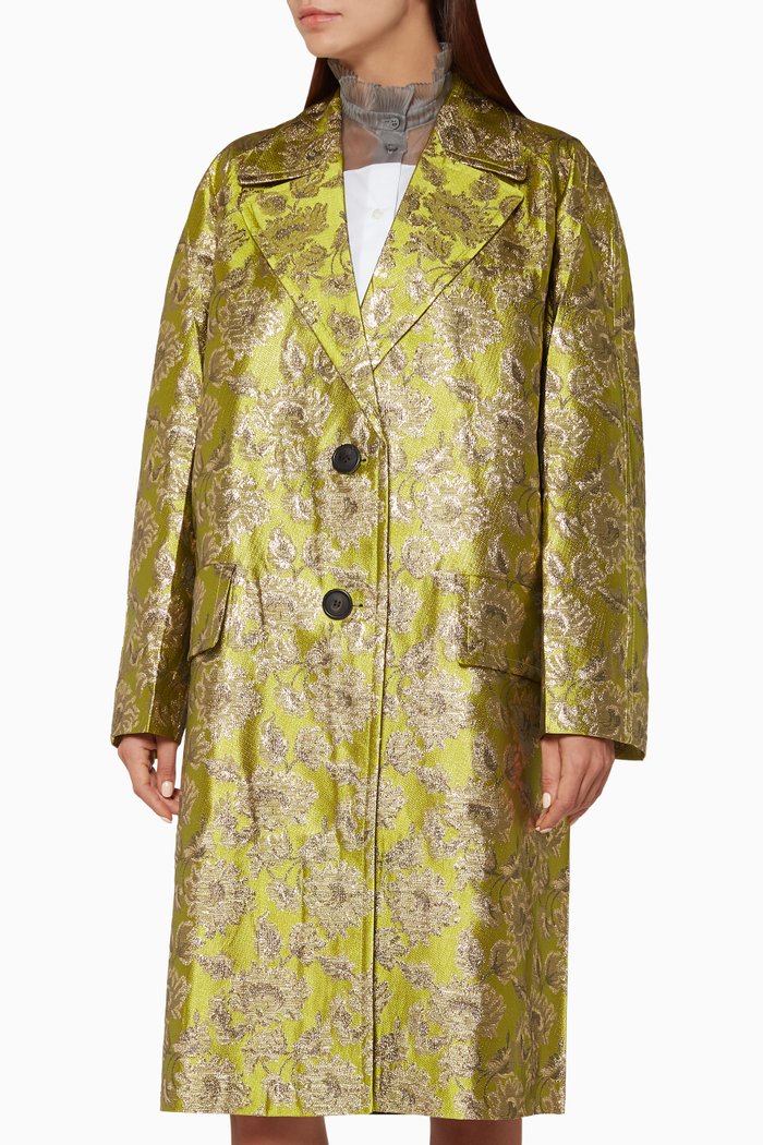 

Green Floral Brocade Jacket
