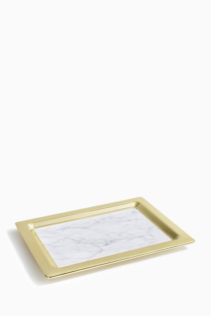 

Gold Carrara Dual Tray, Multicolour