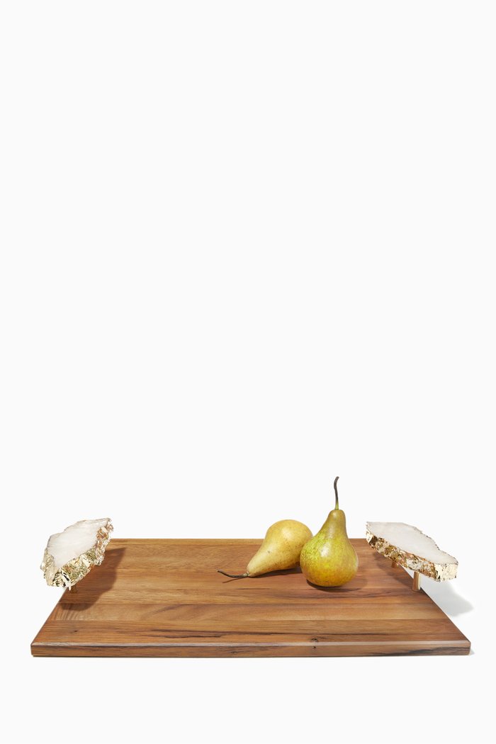 

Gold Crystal Bosque Large Tray, Multicolour