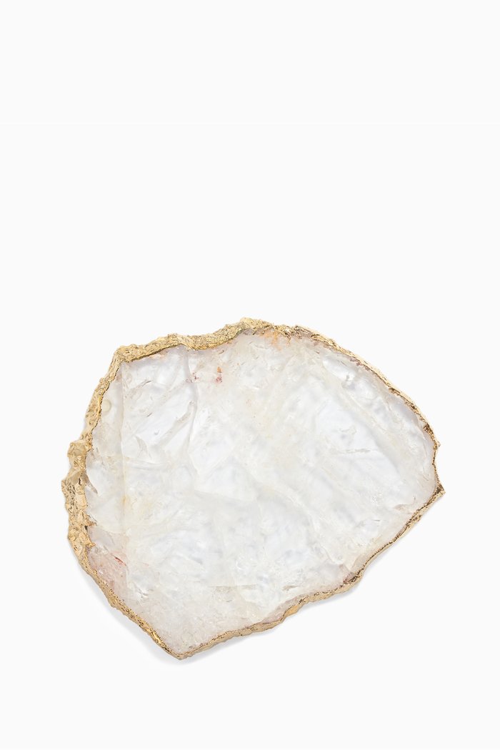

Gold Large Kiva Crystal Platter, Multicolour
