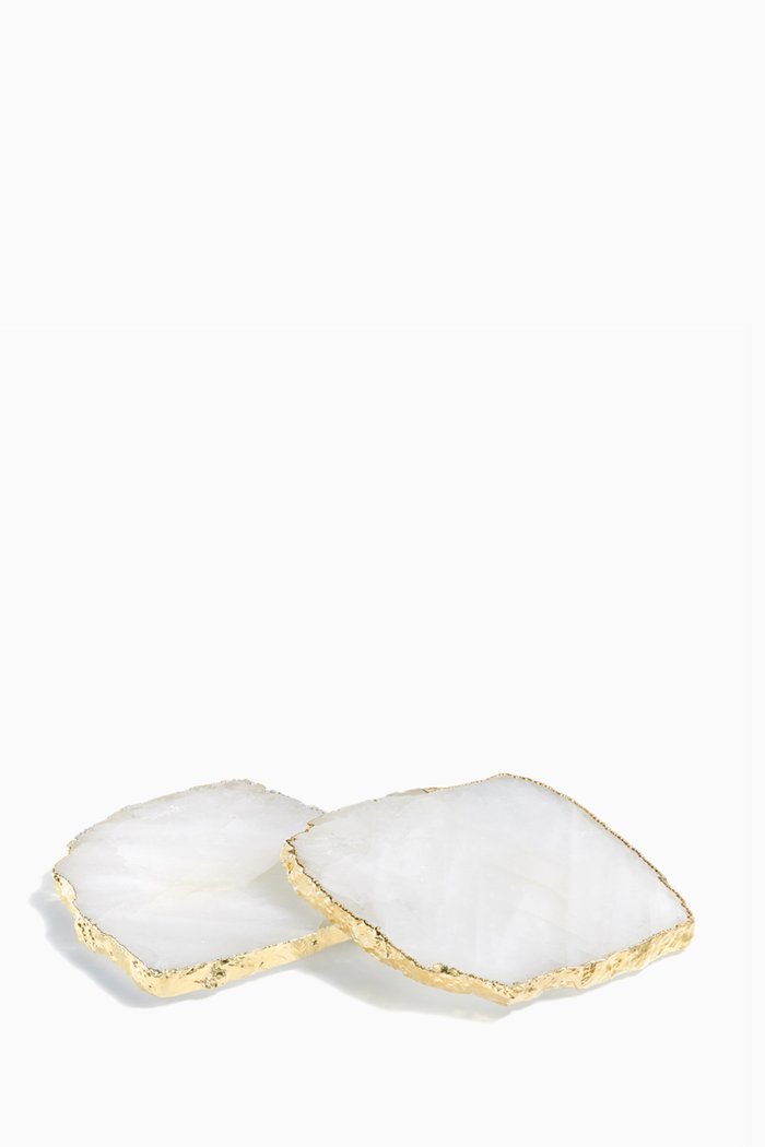 

Gold Kivita Coasters, Set of 2, Multicolour