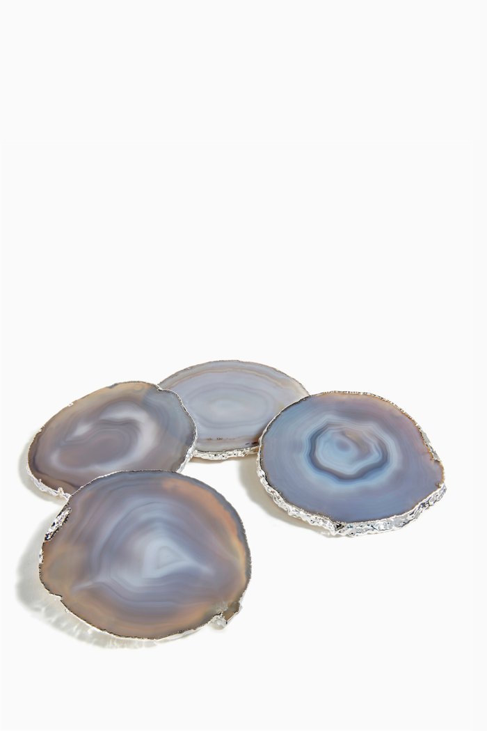 

Silver Lumino Smoke Coasters, Set Of 4, Multicolour