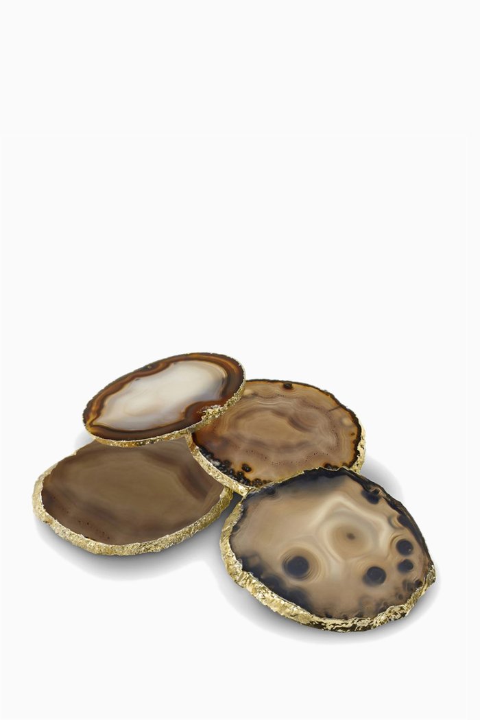 

Gold Lumino Smoke Coasters, Set Of 4, Multicolour