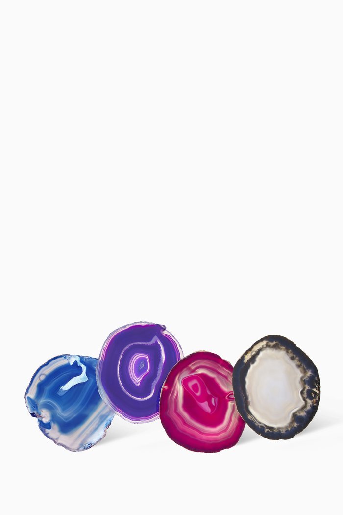 

Assorted Pedra Coasters, Set Of 4, Multicolour