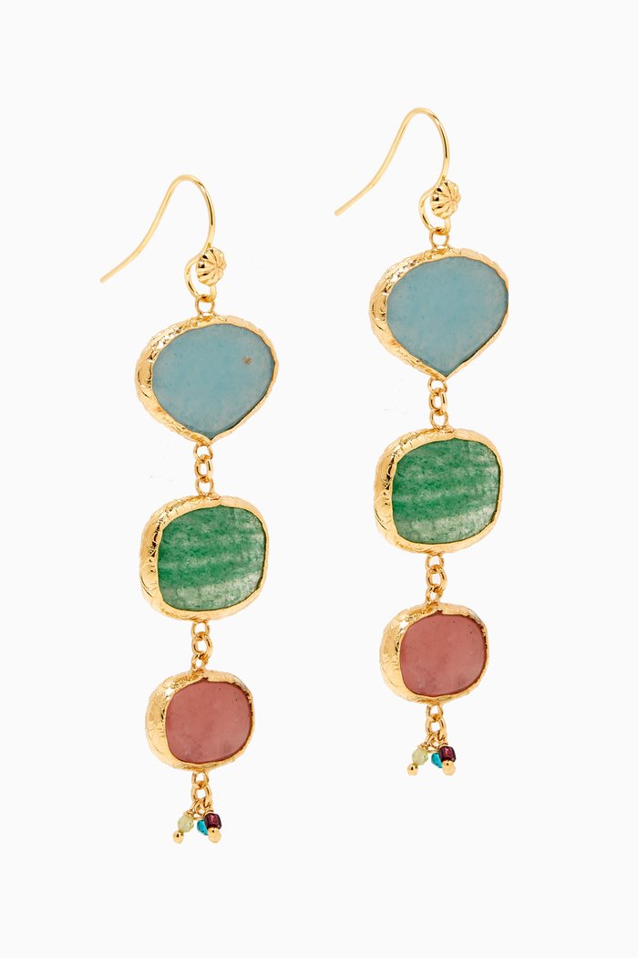 

Silene Drop Earrings in Gold-plated Metal, Multicolour