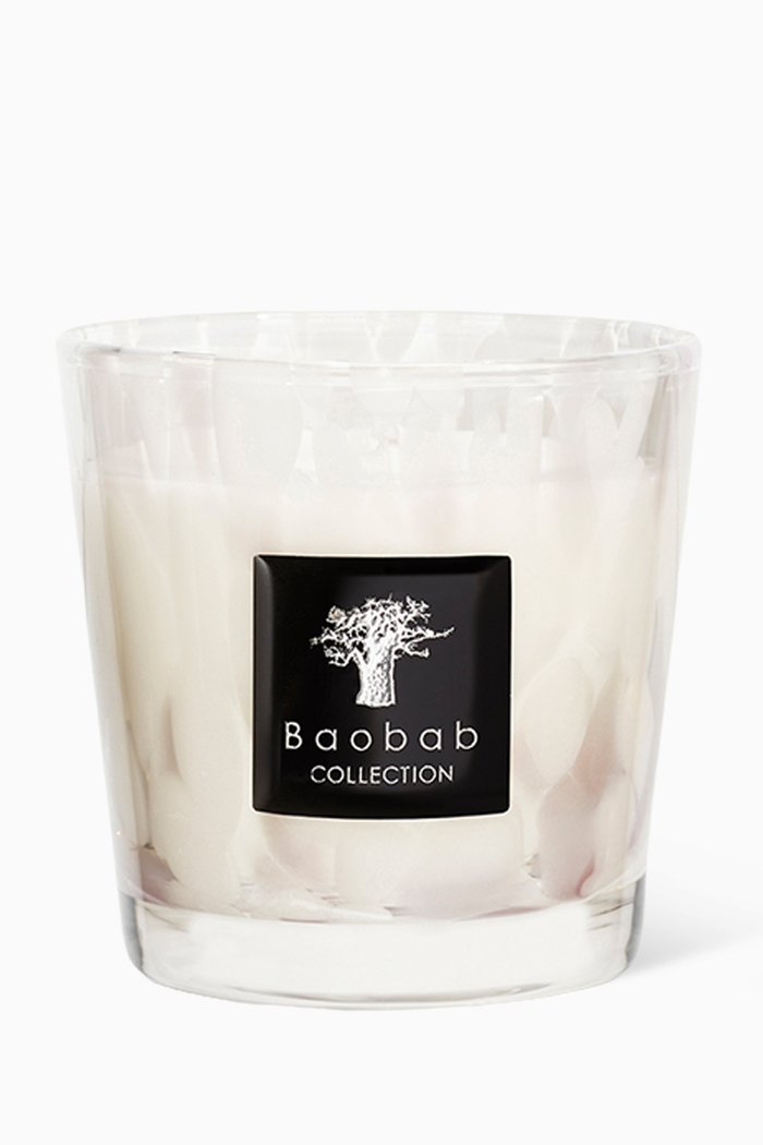 

Max One White Pearls Candle, 190g, Colourless