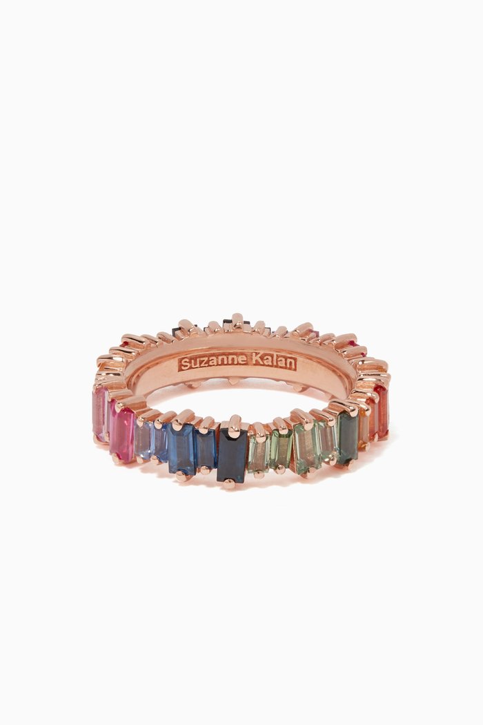 

Rose-Gold & Rainbow Baguette Ring
