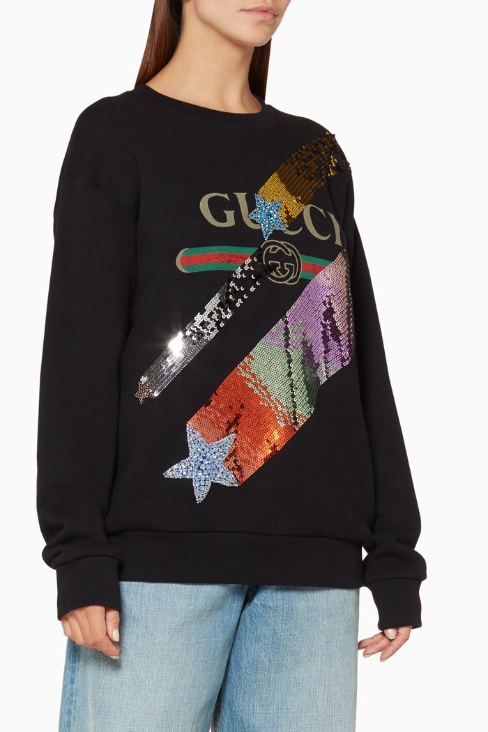 

Black Logo & Shooting Stars Oversize Sweatshirt