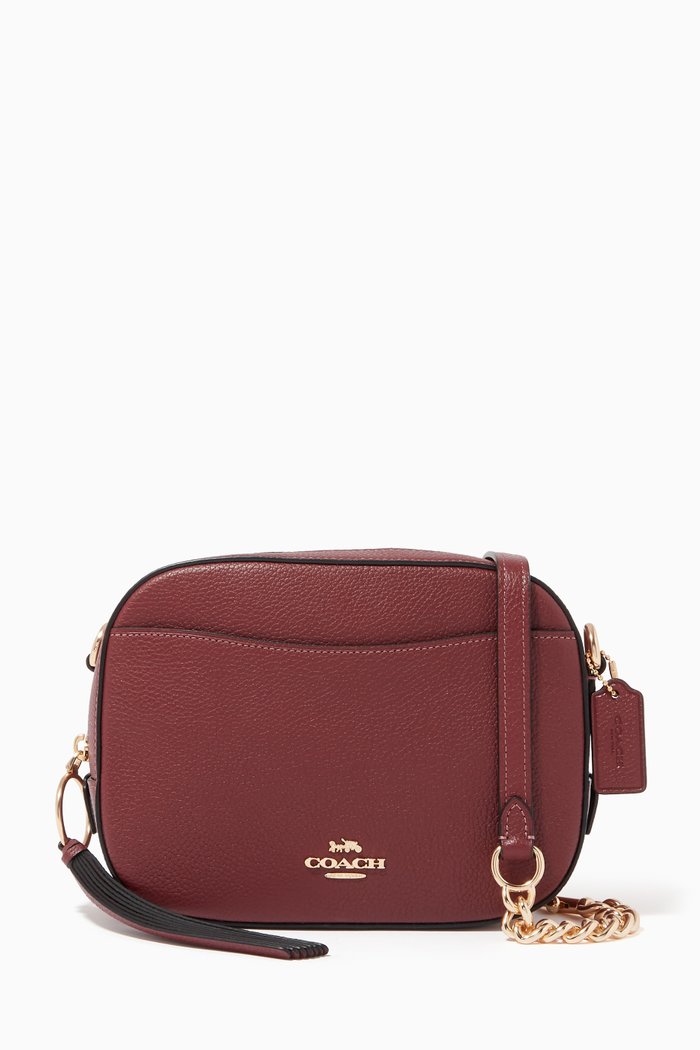 

Camera Bag in Pebble Leather, Red