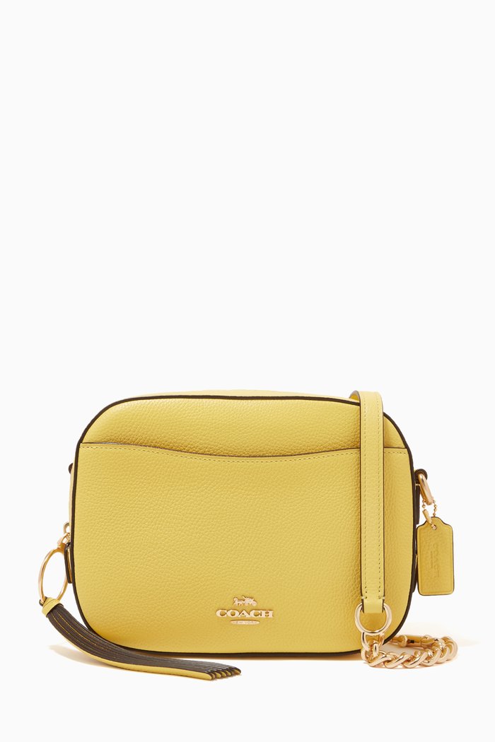 

Camera Bag in Pebble Leather, Yellow