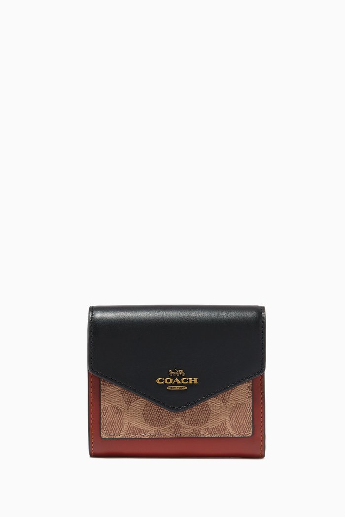 

Black Colour-Block Signature Small Wallet