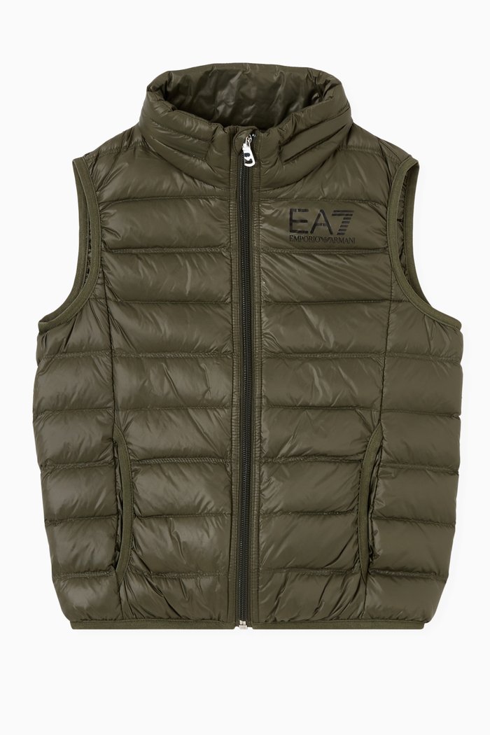 

EA7 Padded Vest in Techno Nylon, Green