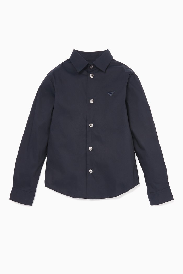 

Navy Embroidered-Logo Shirt, Blue