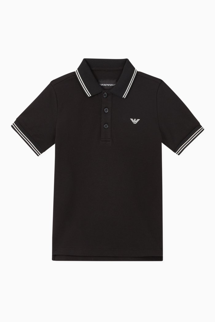 

Eagle Logo Polo T-Shirt, Black