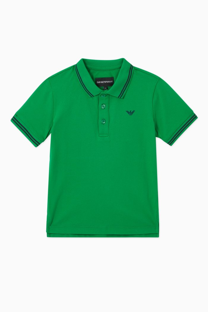 Eagle Logo Polo T-Shirt, Green