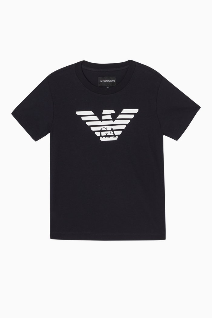 

Eagle Logo Cotton T-Shirt, Blue