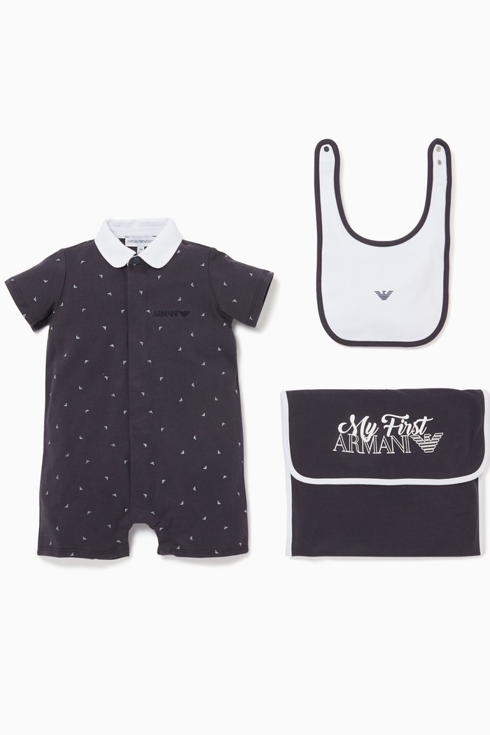

Romper and Bib Gift Set, Blue