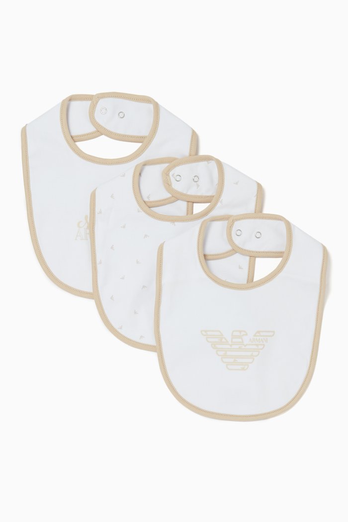 

Three-Pack Beige My First Bibs Set, Neutral