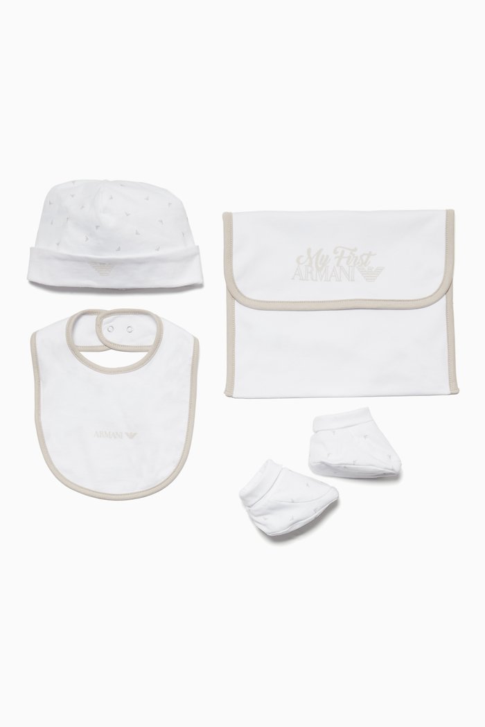 Beige Four-Pack My First Armani Baby Gift set, Neutral