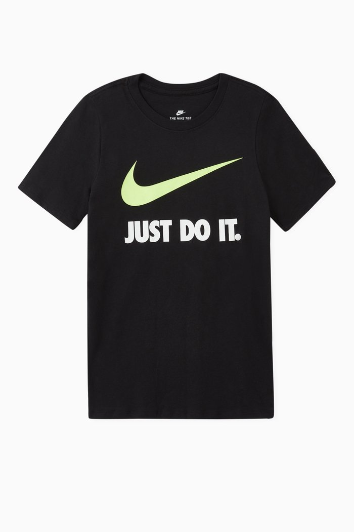 

Swoosh Cotton T-Shirt, Black
