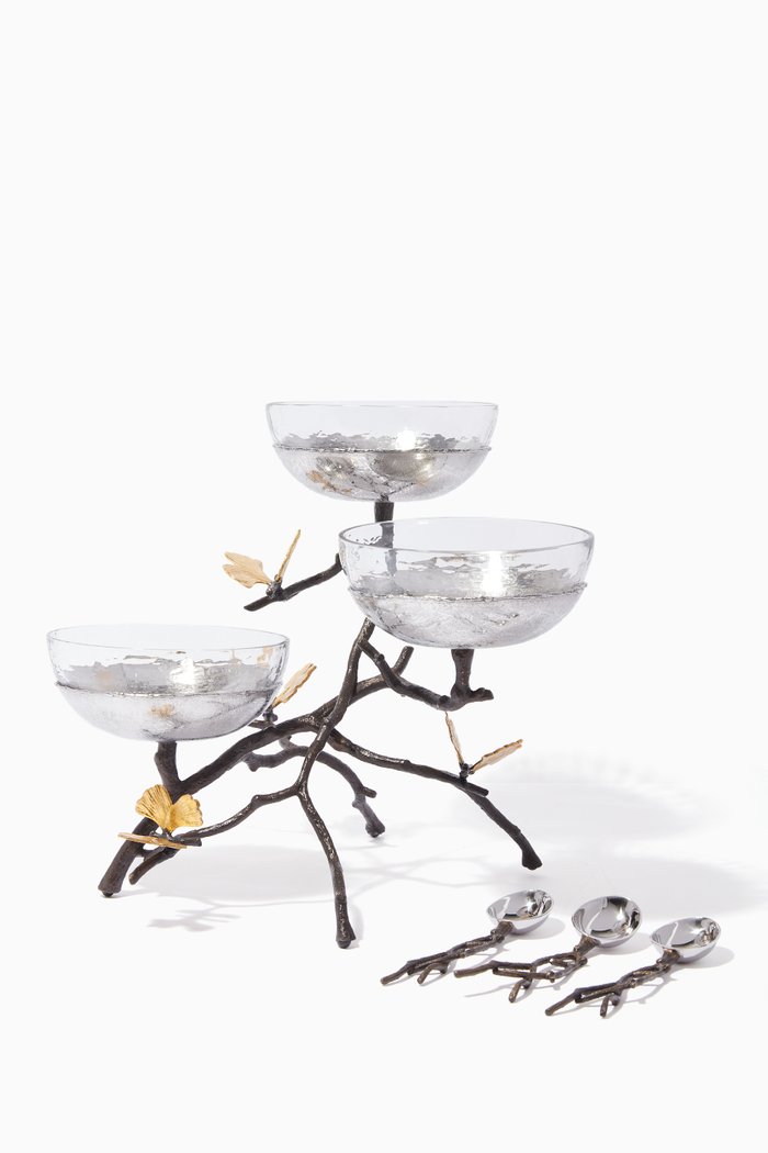 

Butterfly Gingko Triple Bowl, Multicolour