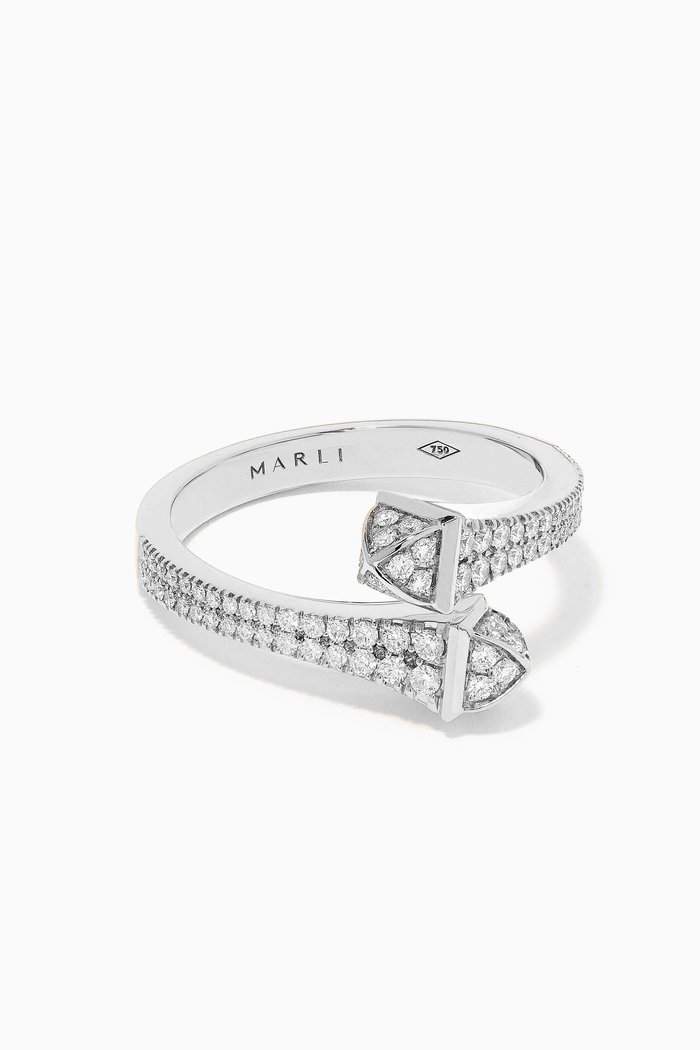 

Cleo Diamond Wrap Ring in 18kt White Gold, Silver