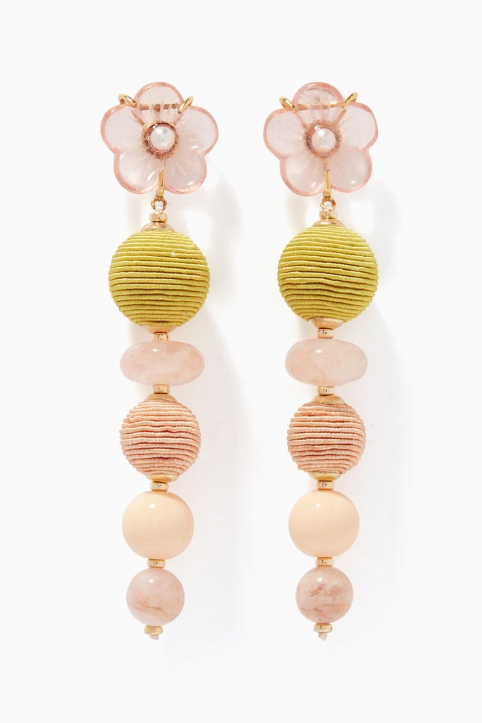 Multi-Coloured Meadow Drop Earrings, Multicolour