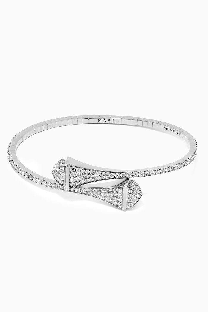 

Cleo Diamond Slip-on Bracelet in 18kt White Gold, Silver
