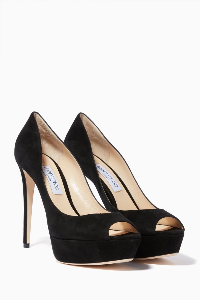 

Jeanette Suede Platform Sandals, Black