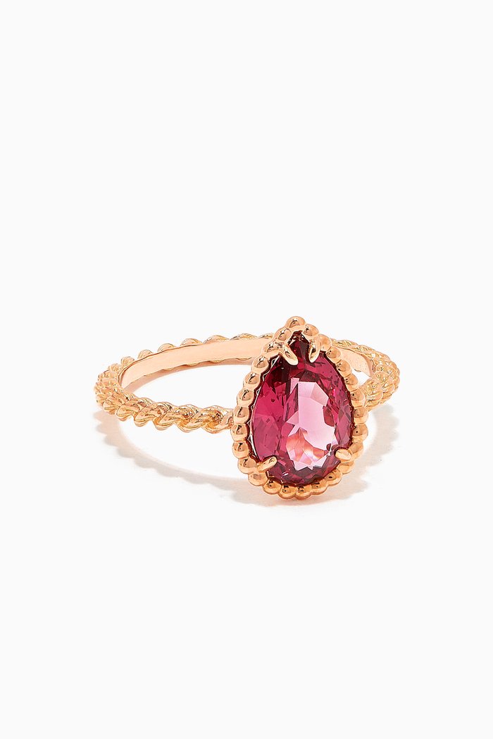 

Serpent Bohème Rhodolite S Motif Ring in 18kt Rose Gold