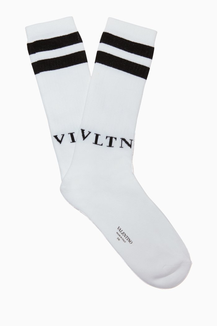 

Valentino Garavani VLTN Socks, White