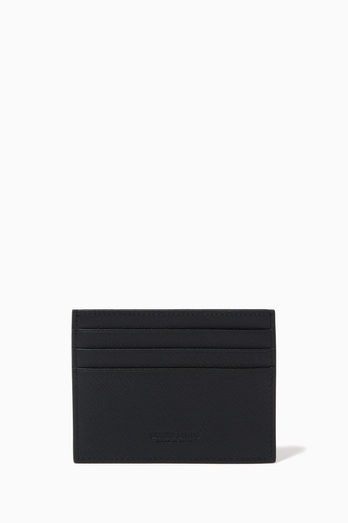 

Grained-Leather Cardholder, Red