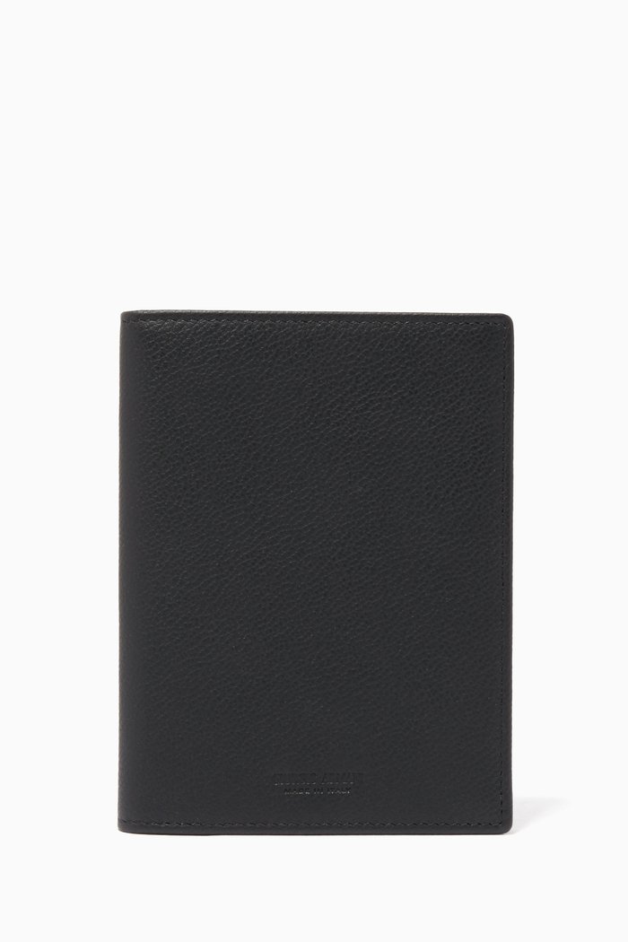 

Leather Passport Holder, Black